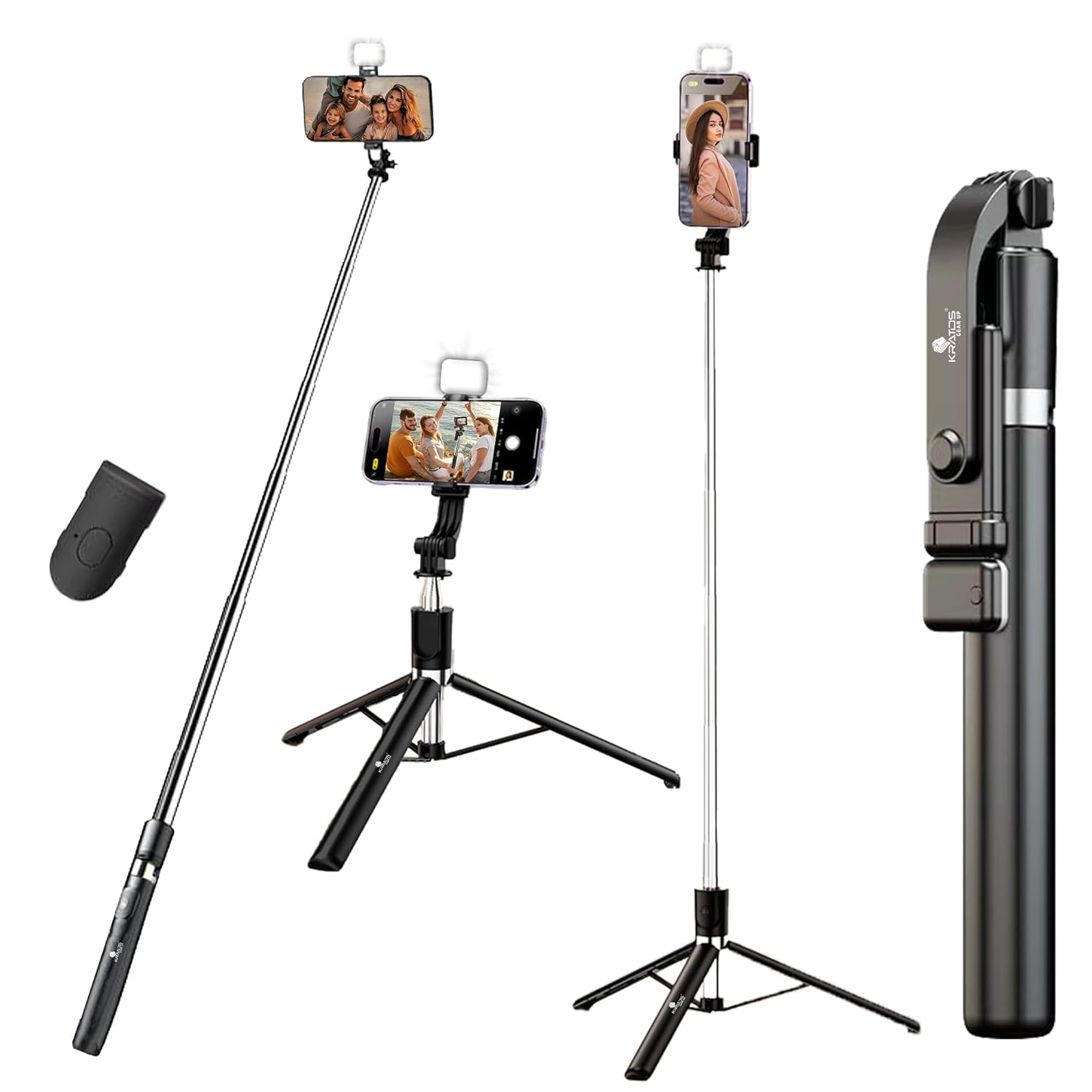 Tripod for Mobile Phone, Multi-Functional Bluetooth Long Selfie Stick for Travel,Vlogging