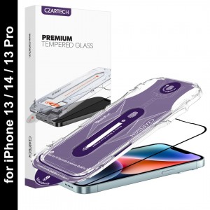 [Auto Align Quick Fix Tempered Glass Screen Protector for iPhone 13 | iPhone 14 |
