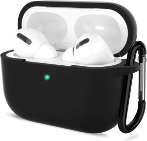 AirPods Pro Case, Soft Silicone Skin Case Cover Shock-Absorbing Protective Case with Keychain Compatible with AirPods Pro